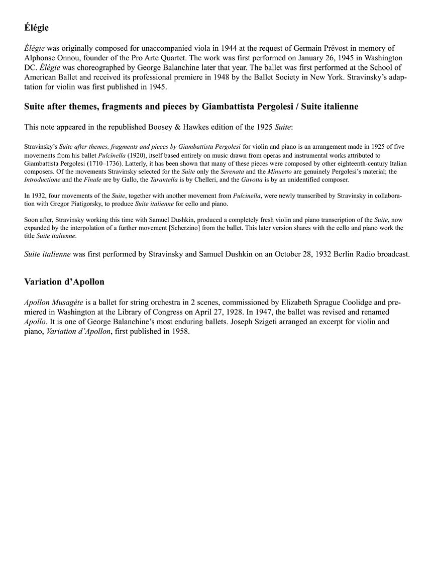 Stravinsky The Violin Collection