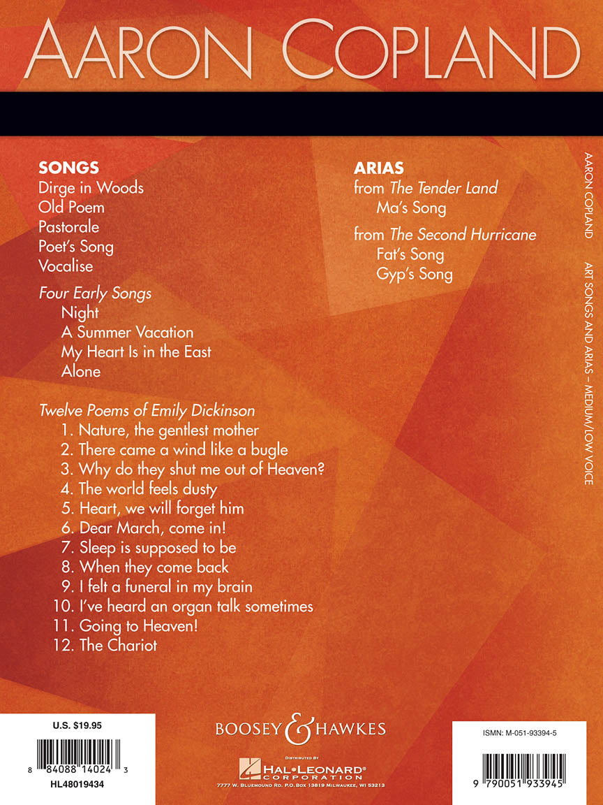 Copland: Art Songs and Arias - Medium/Low Voice
