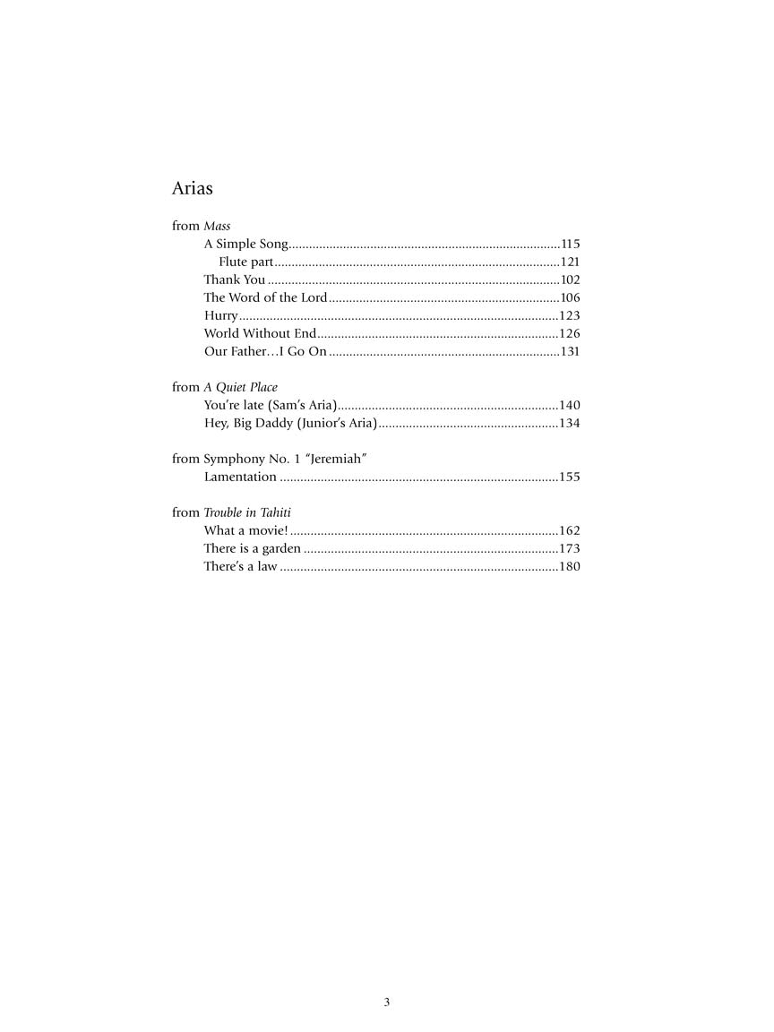 Bernstein Art Songs and Arias Medium/Low Voice