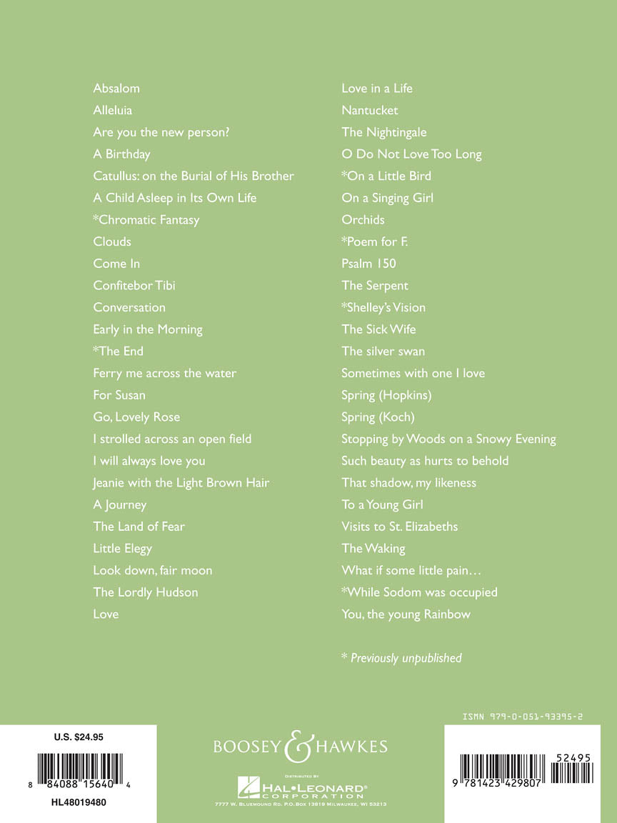 Rorem 50 Collected Songs - High Voice