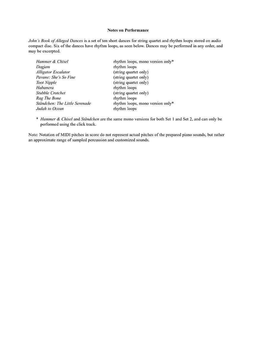 Adams: John's Book of Alleged Dances (Parts With CD)