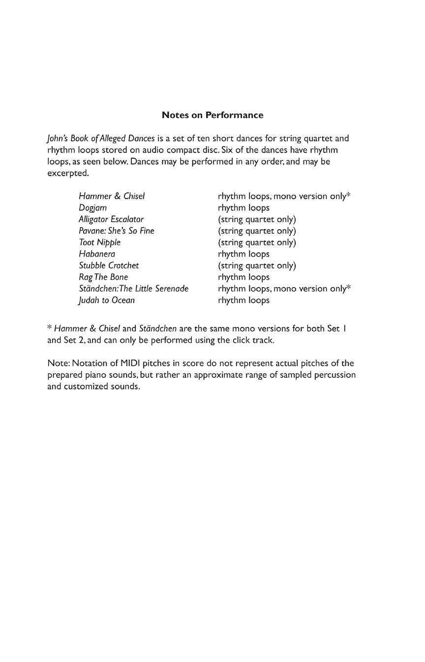 Adams: John's Book Of Alleged Dances (Study Score)