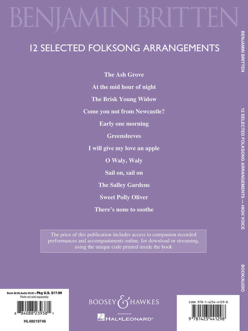 Britten 12 Selected Folksong Arrangements High Voice
