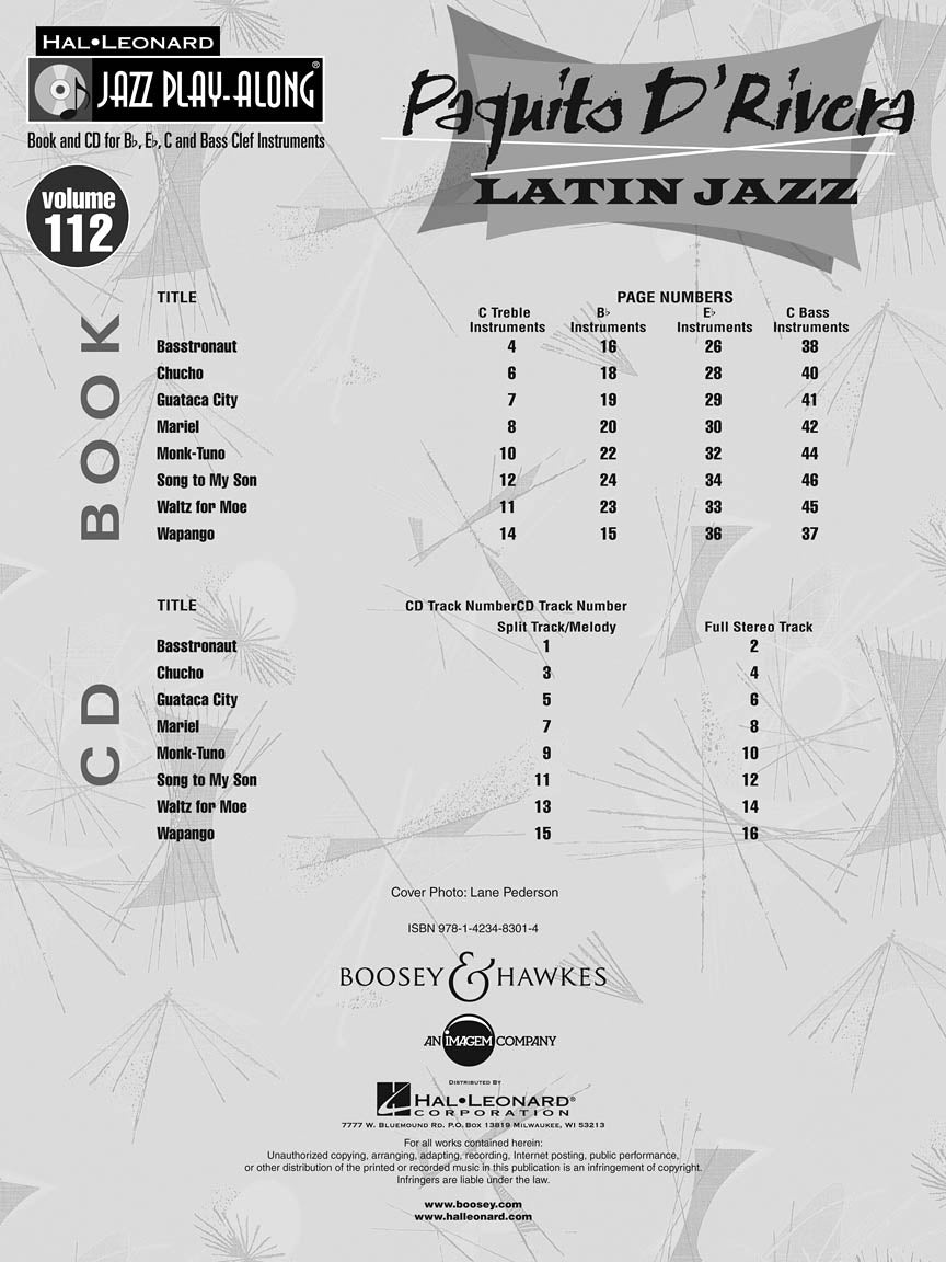 D'Rivera, Paquito - Jazz Play-Along Volume 112