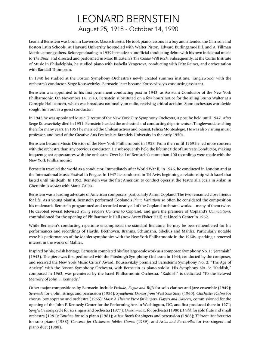 Bernstein Music for Piano