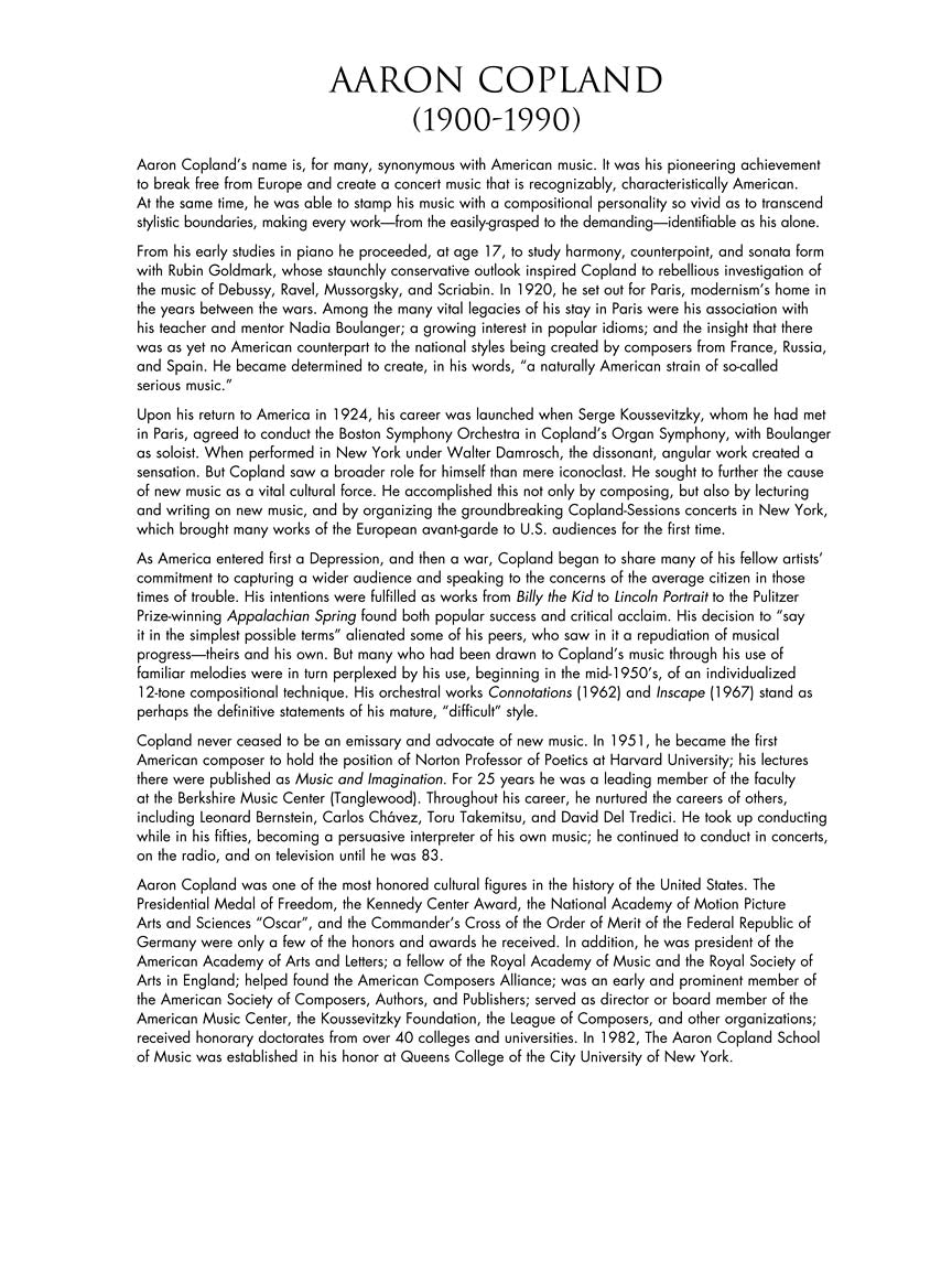 Copland: Ballet Music for Piano