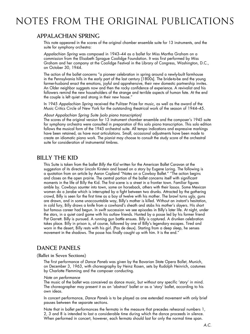 Copland: Ballet Music for Piano