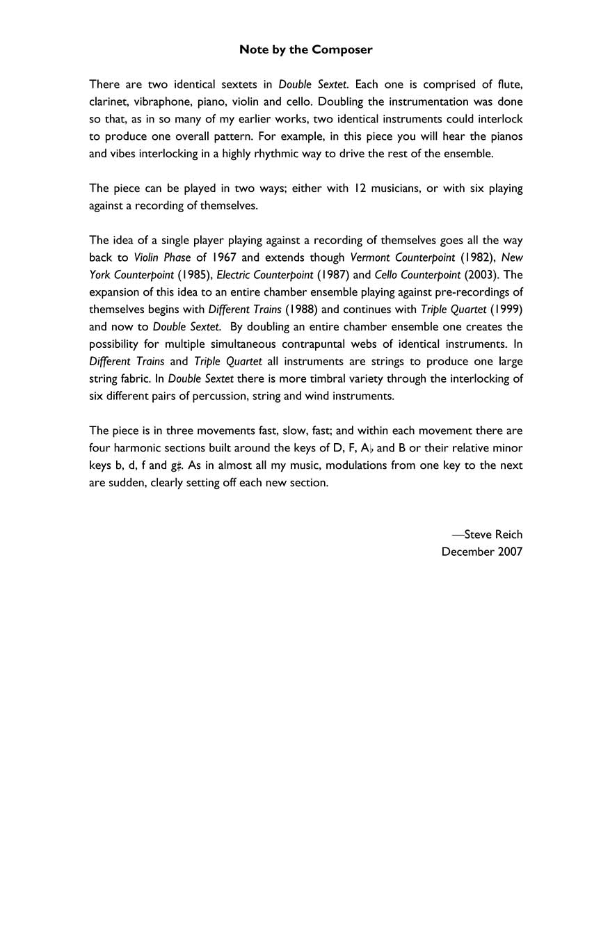 Double Sextet - Study Score