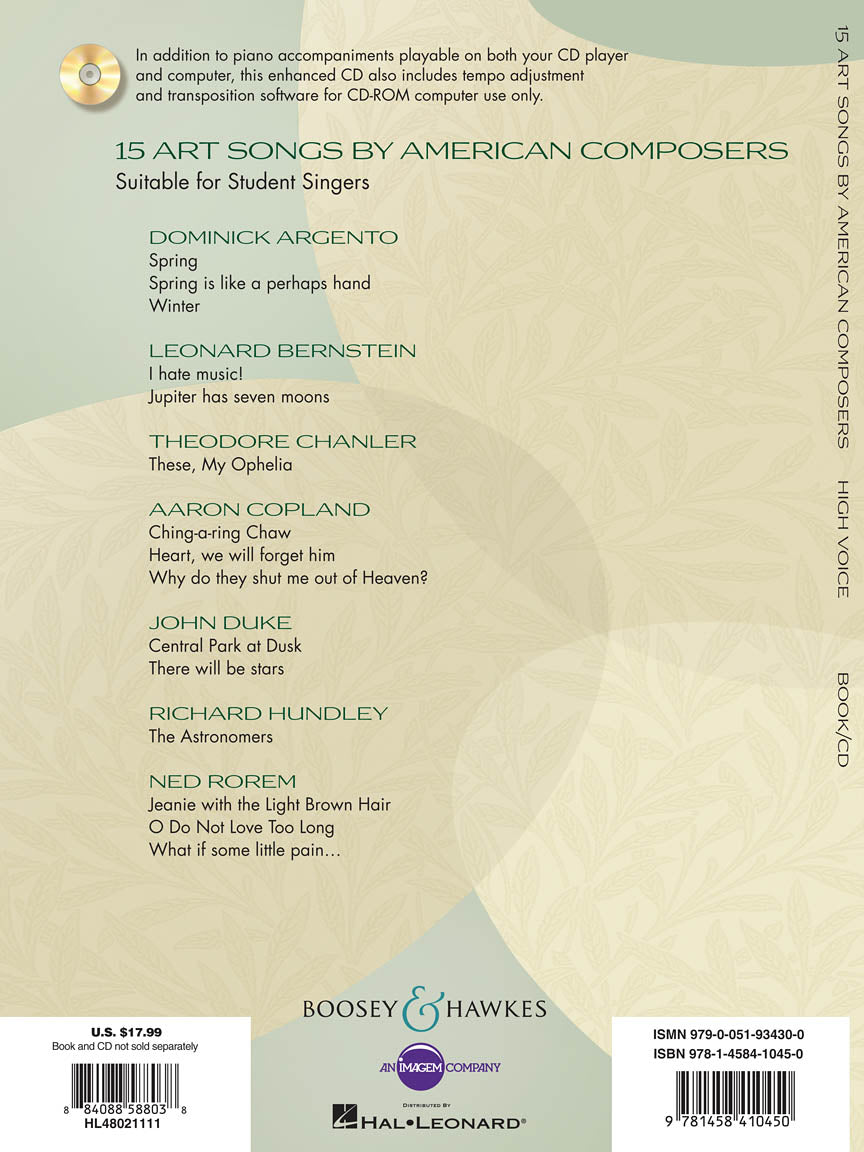 15 Art Songs by American Composers