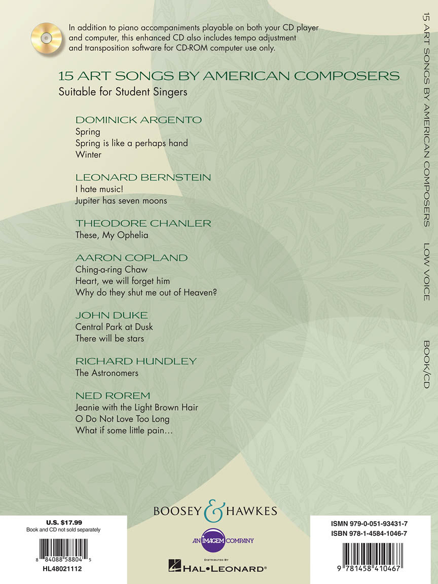 15 Art Songs by American Composers