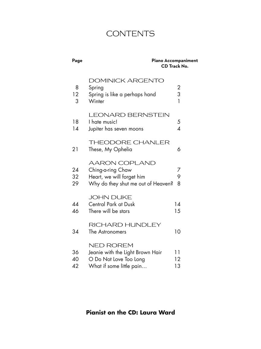 15 Art Songs by American Composers