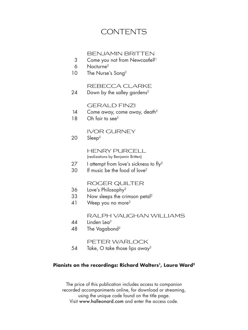 Fifteen Art Songs by British Composers Low Voice