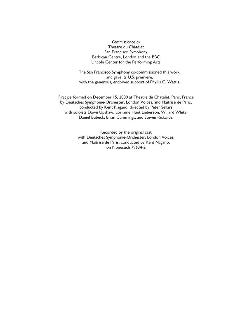 Adams: El Nino - Vocal Score