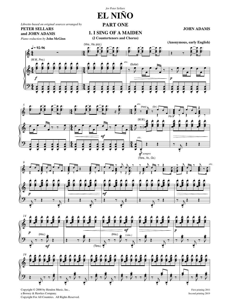 Adams: El Nino - Vocal Score