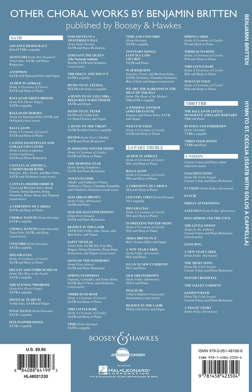 Britten Hymn to St Cecilia