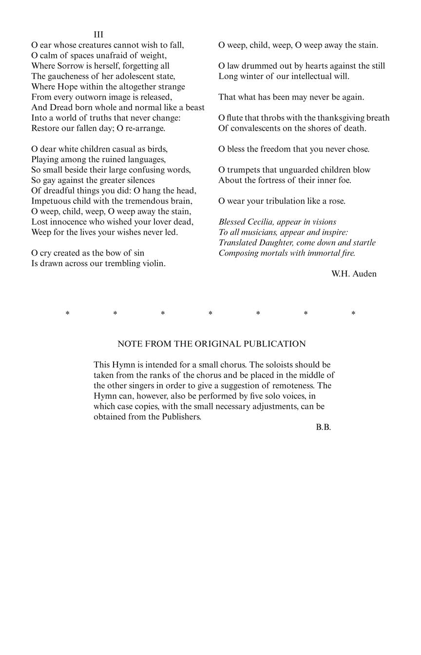 Britten Hymn to St Cecilia