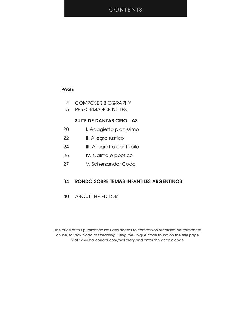 Ginastera: Suite De Danzas Criollas Piano Book/Audio