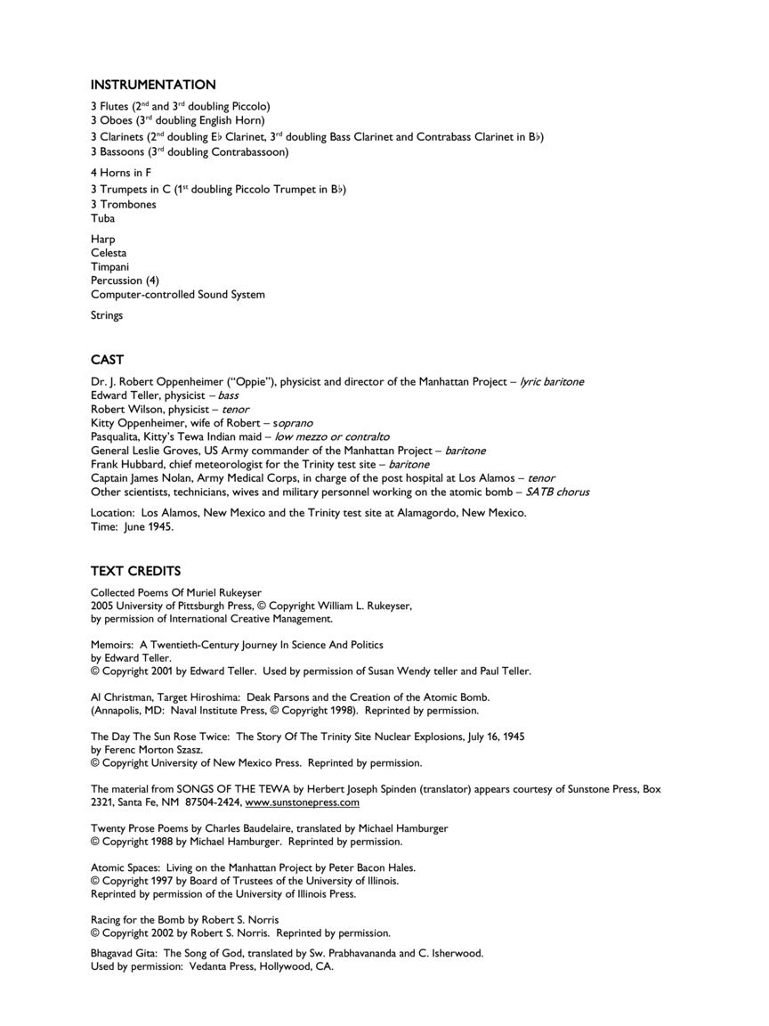 Adams: Doctor Atomic (Vocal Score)