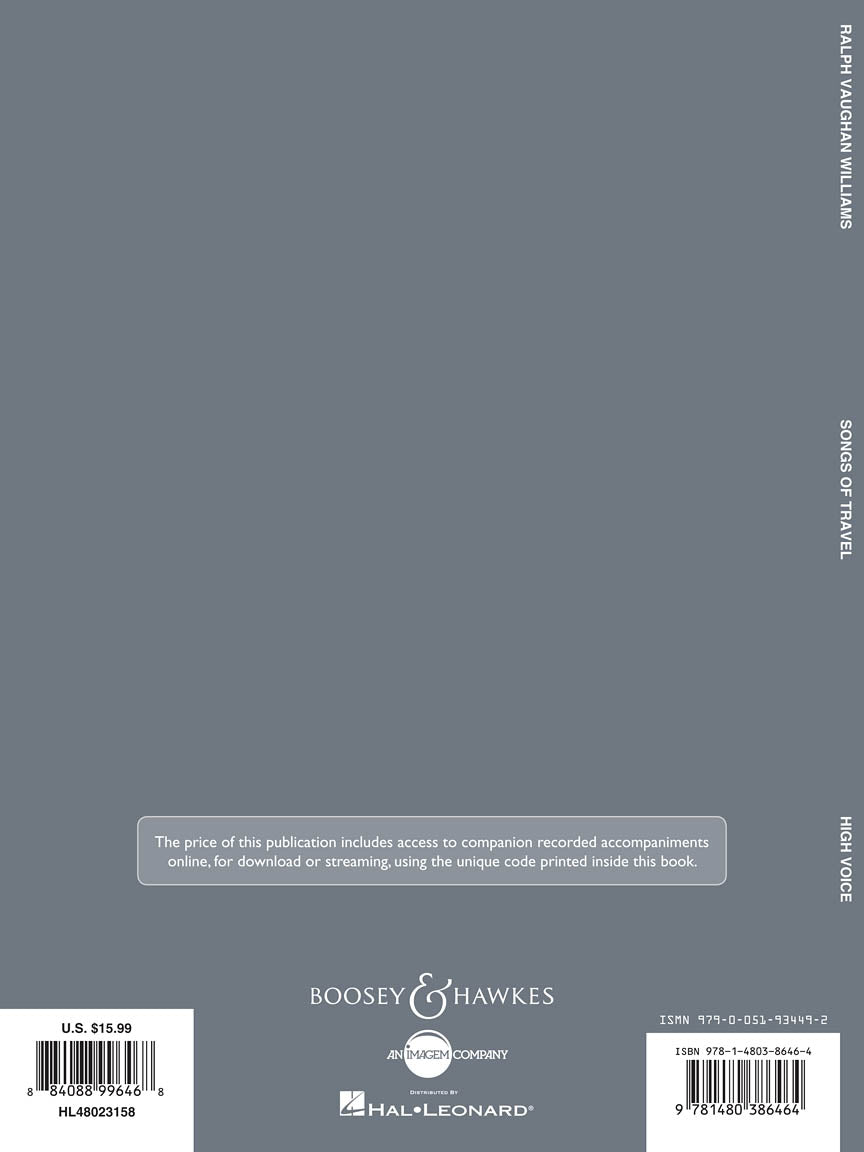 Vaughn Williams Songs of Travel - High Voice