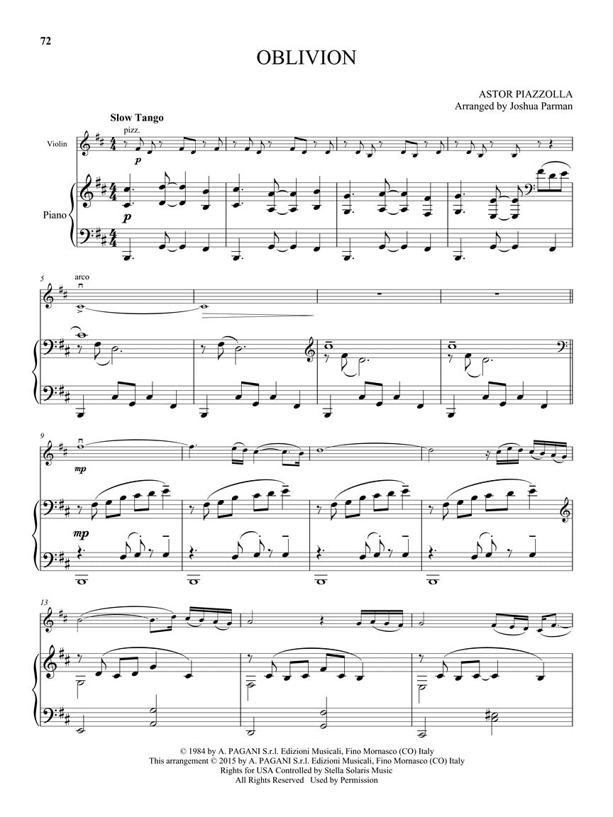 Piazzolla, Astor - 25 Tangos for Violin and Piano