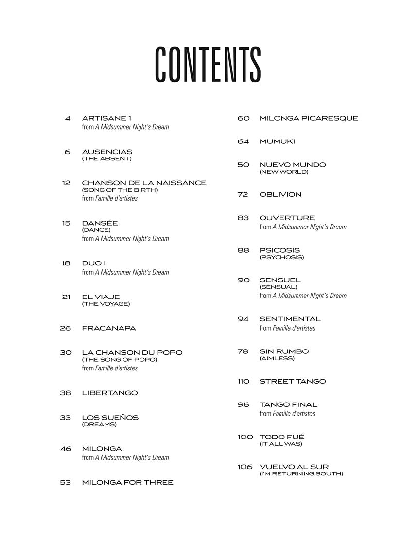 Piazzolla, Astor - 25 Tangos for Violin and Piano