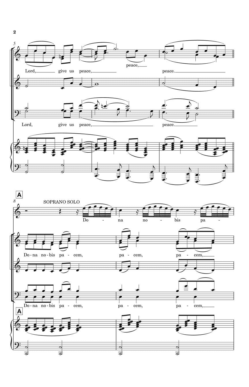Jenkins Dona Nobis Pacem from The Peacemakers Soprano Solo/Mixed Choir SSAATB a cappella, Latin