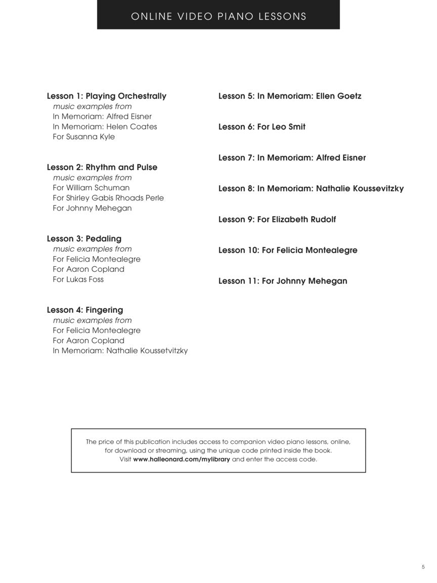 Bernstein - Selected Anniversaries for Piano
