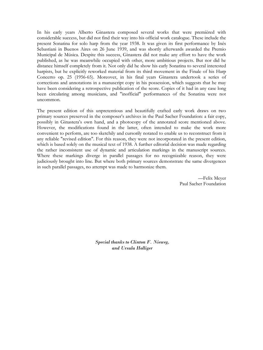 Ginastera: Sonatina for Harp