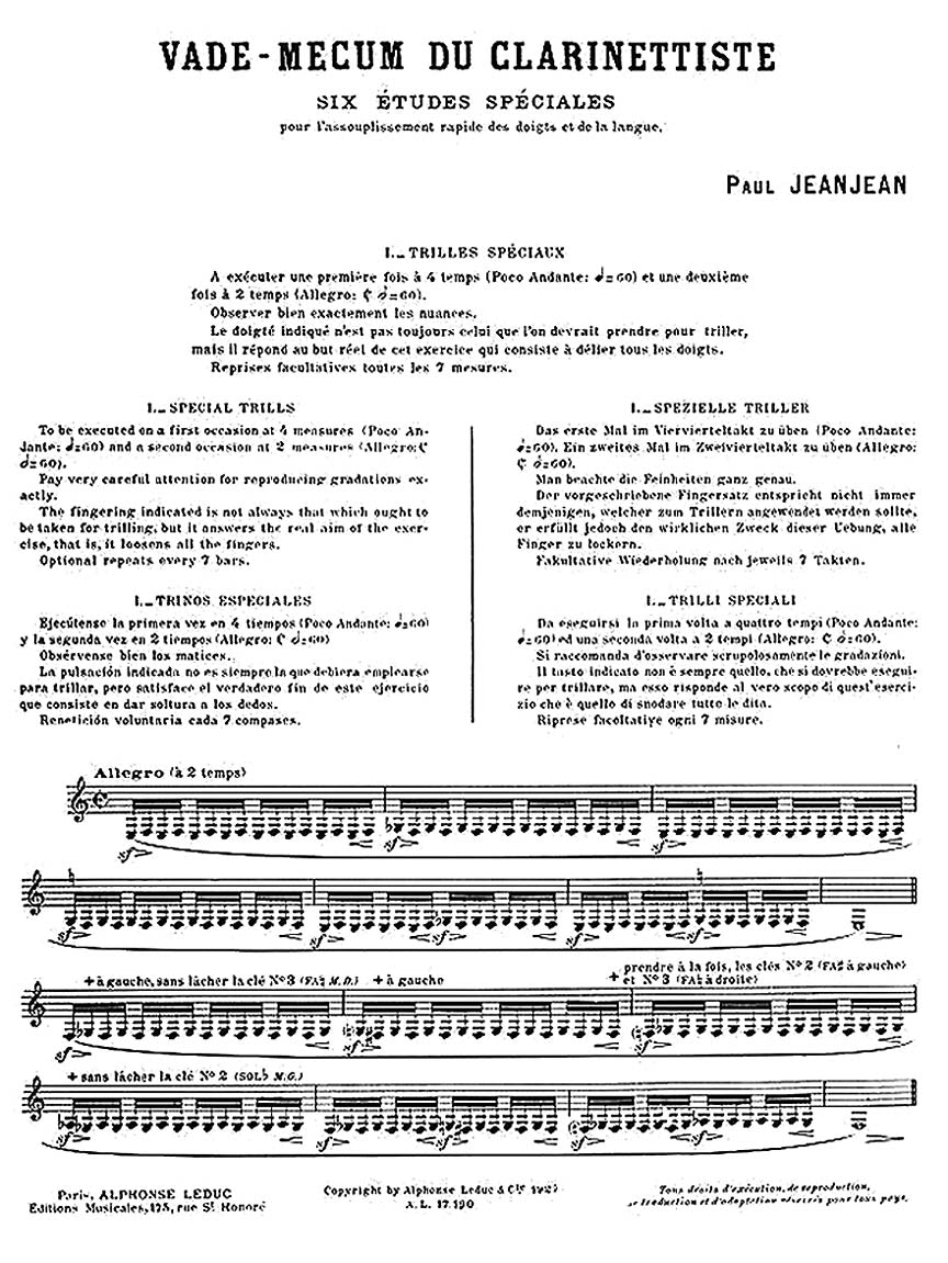 Jeanjean Vade-Mecum du Clarinettiste