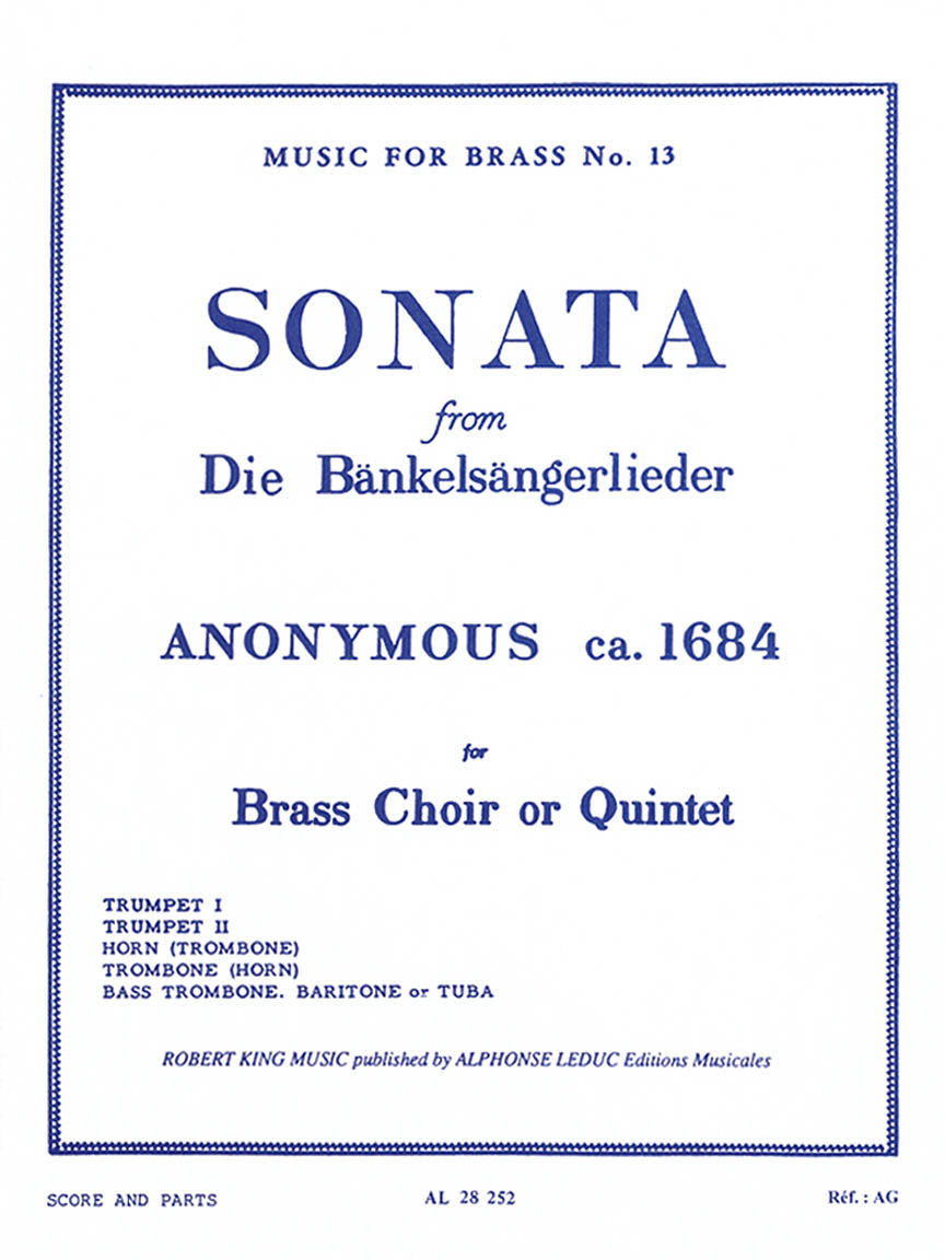 Anonymous: Sonata from Die Bankelsangerlieder Brass Choir or Quintet