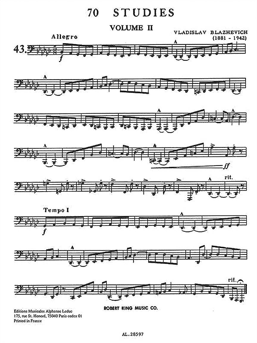 Blazhevich 70 Studies for Bb Tuba - Vol. 2
