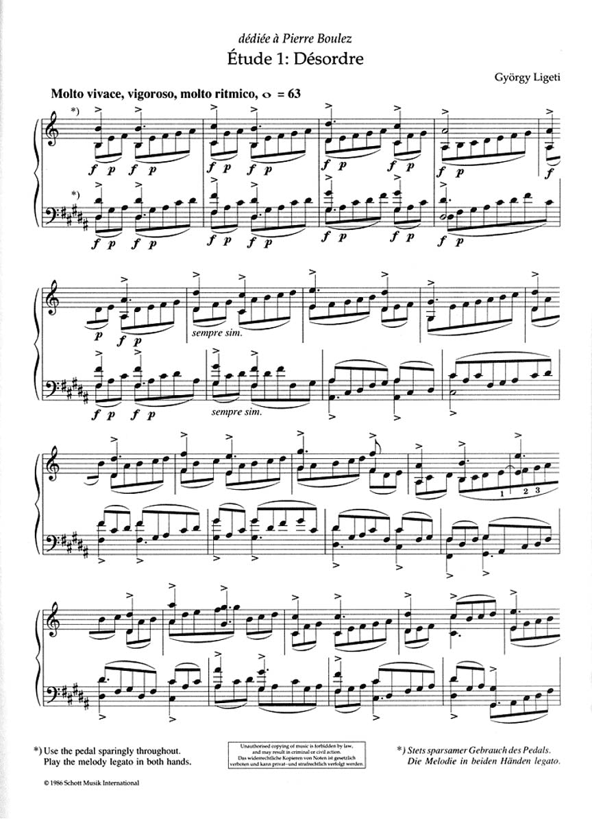 Ligeti Études pour Piano - Volume 1