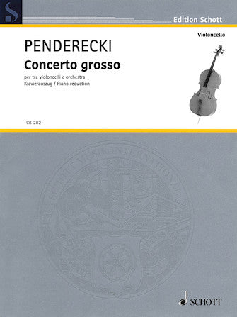 Penderecki: Concerto Grosso for Three Cello and Orchestra - Piano Reduction with Solo Parts