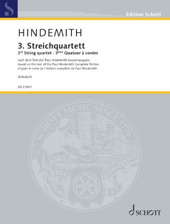 Hindemith: String Quartet Op. 16 Score and Parts