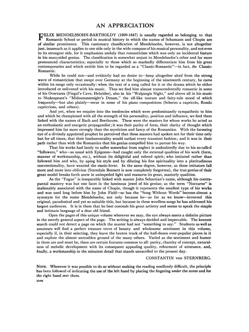 Mendelssohn Complete Songs Without Words Piano Solo