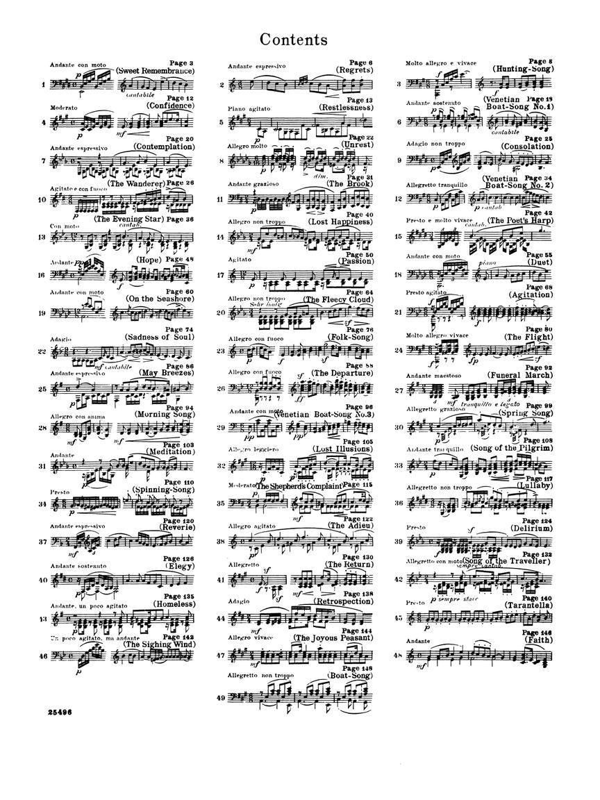 Mendelssohn Complete Songs Without Words Piano Solo