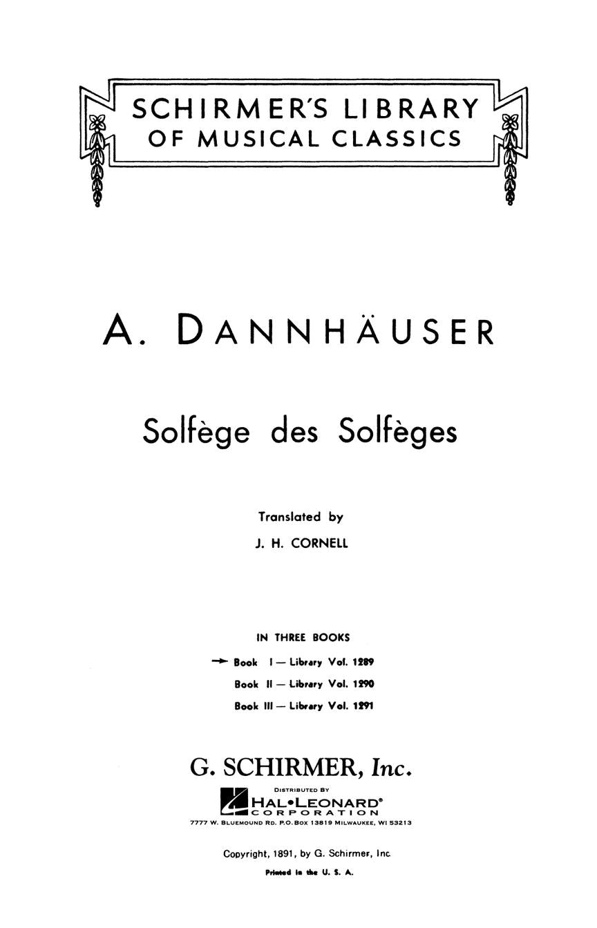 Dannhauser Solfége des Solféges - Book I