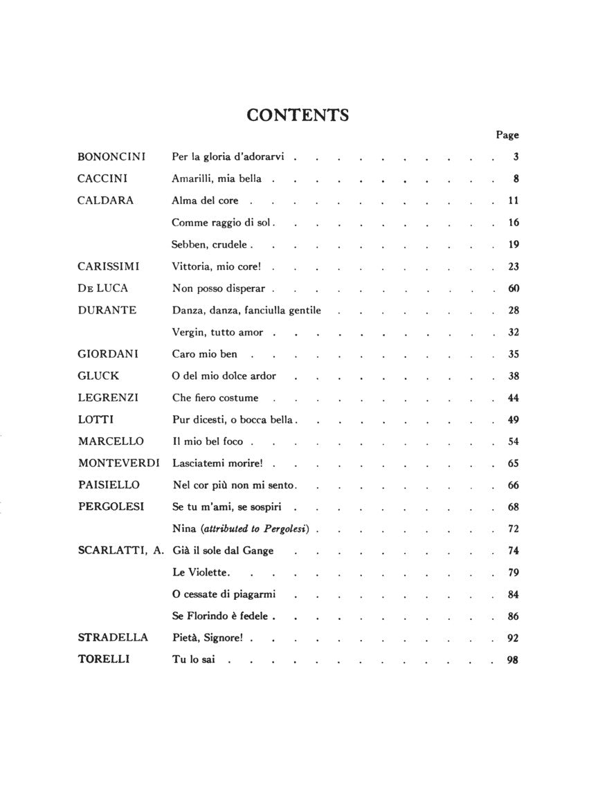 Twenty Four Italian Songs & Arias of the 17th & 18th Centuries Medium High Voice