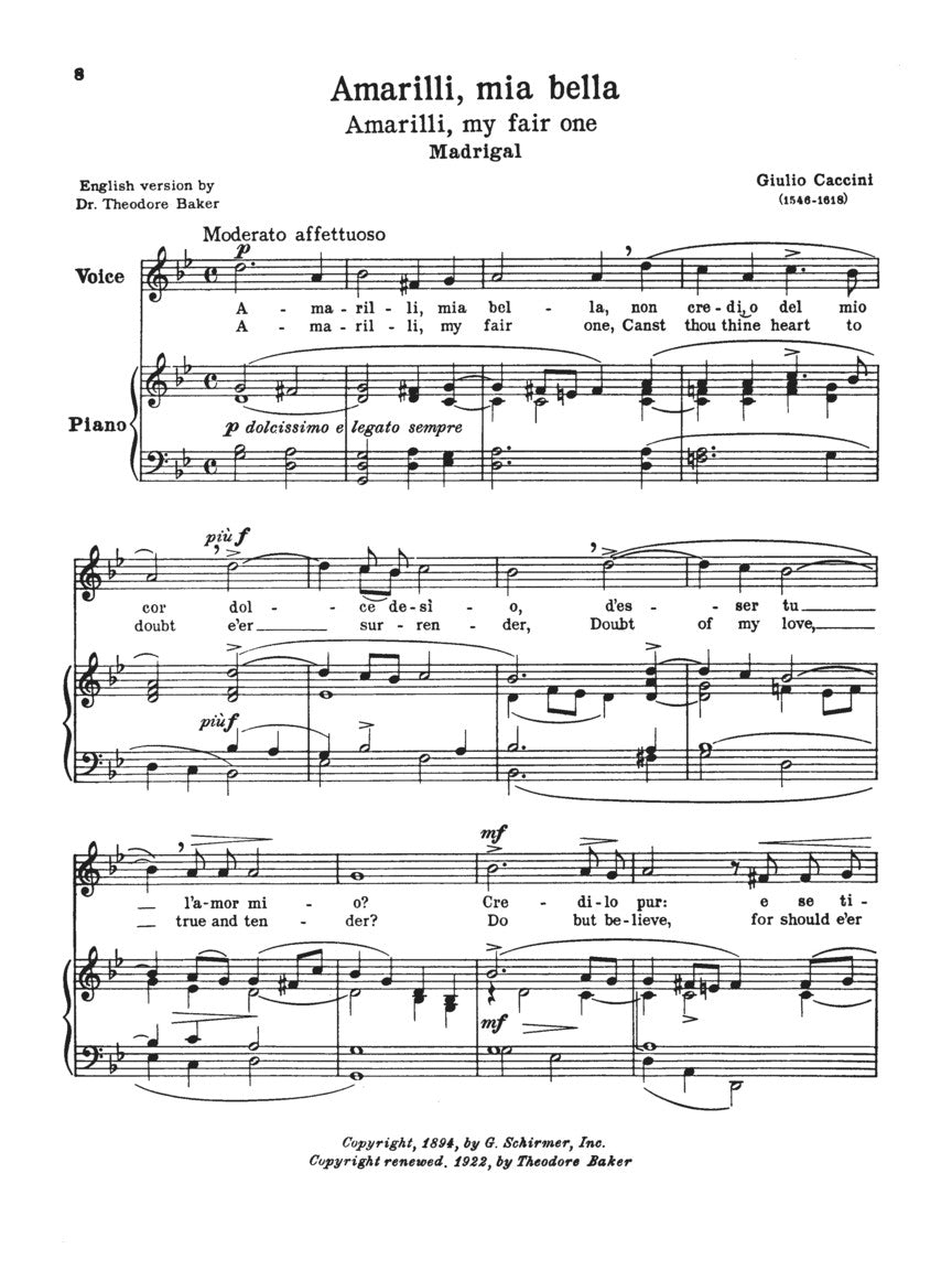 Twenty Four Italian Songs & Arias of the 17th & 18th Centuries Medium High Voice