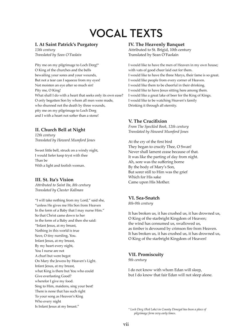 Barber: Hermit Songs Low Voice