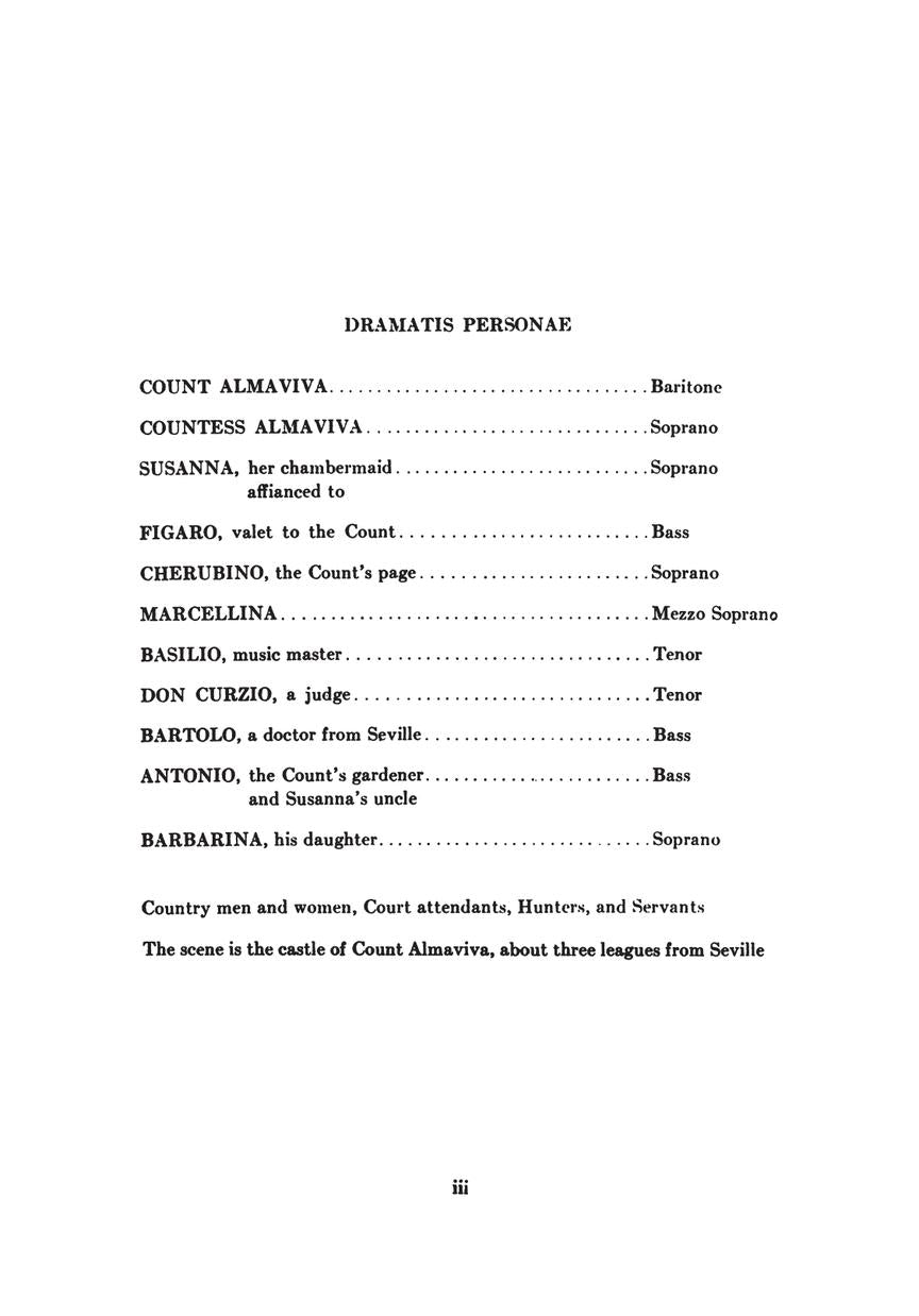 Mozart Marriage of Figaro, The (Le Nozze di Figaro) Vocal Score
