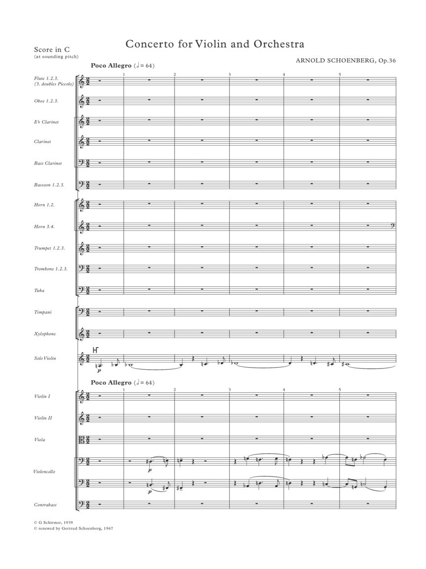Schoenberg Concerto for Violin and Orchestra, Op. 36