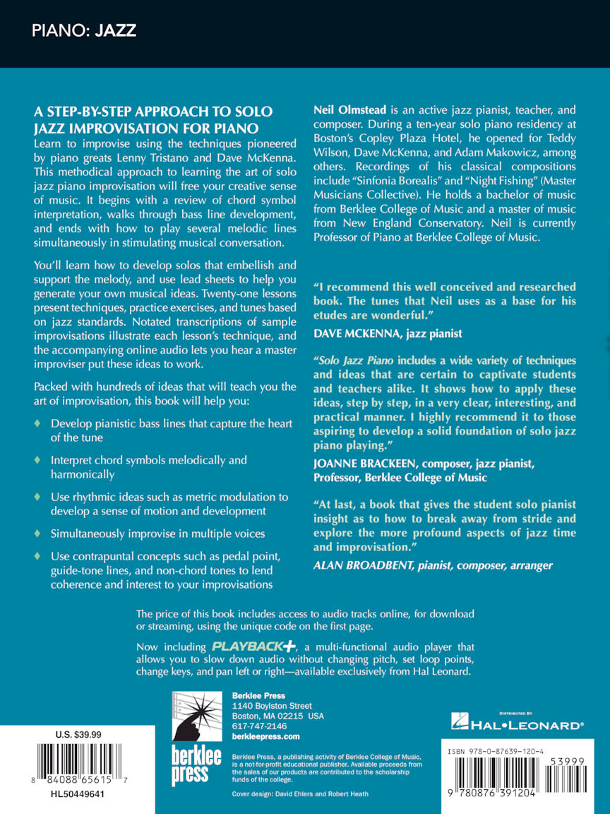 Solo Jazz Piano - The Linear Approach - Berklee Press