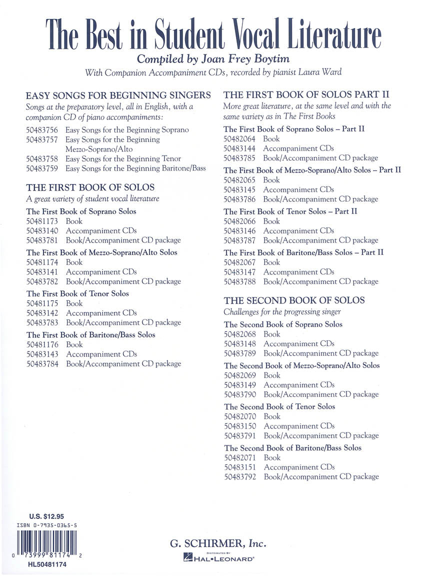 First Book of Mezzo-Soprano/Alto Solos, The