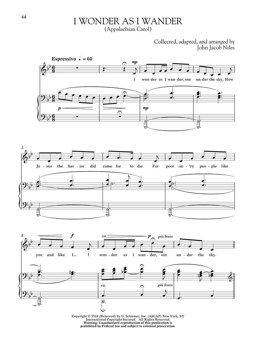 Niles Songs of John Jacob Low Voice