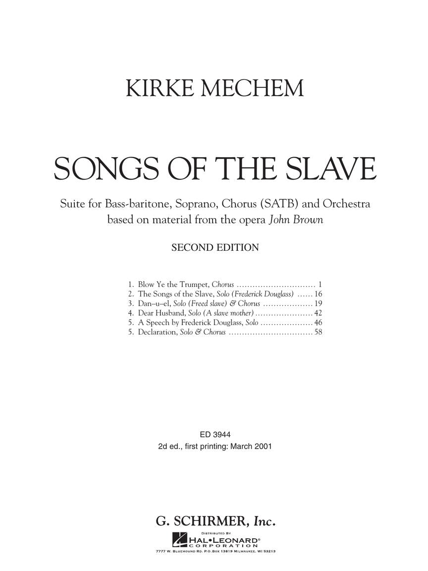 Mechem Songs of the Slave