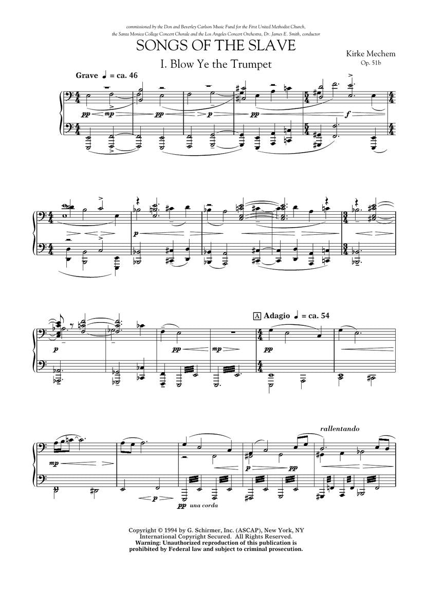 Mechem Songs of the Slave