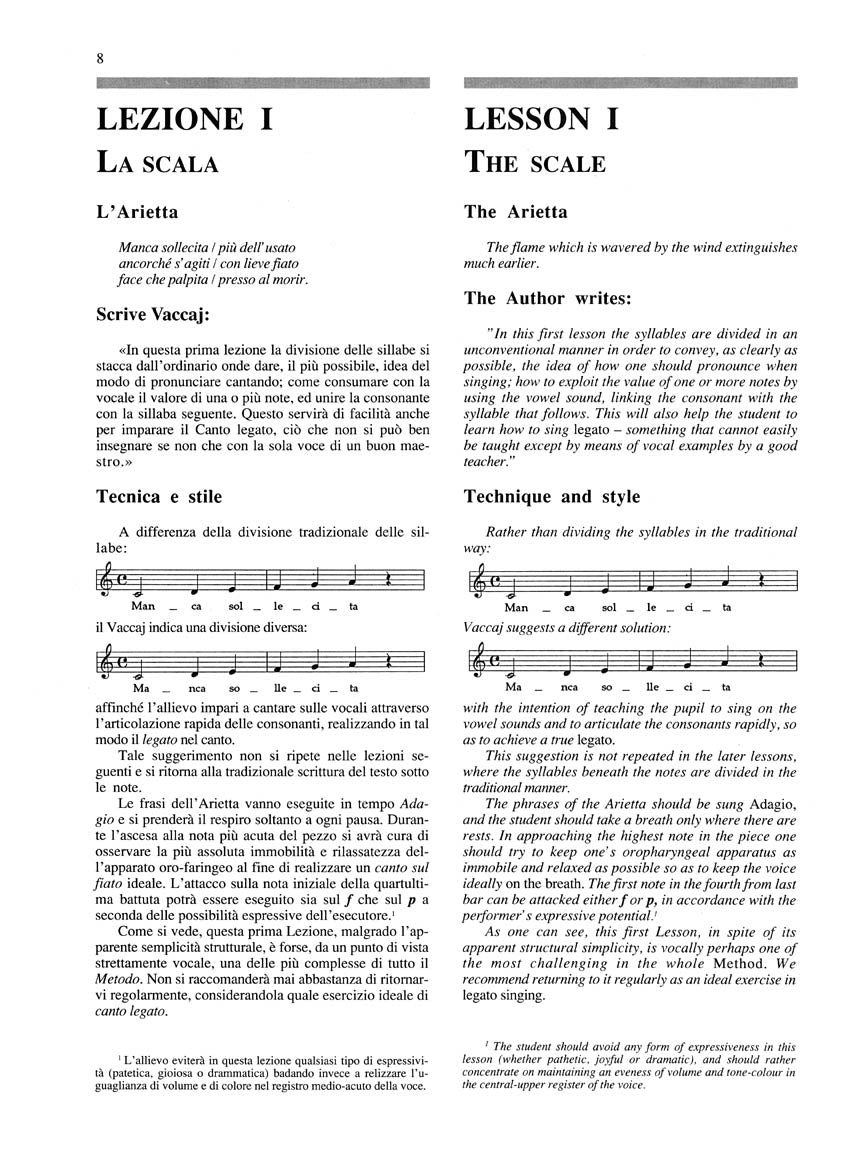 Vaccai Practical Vocal Method (Vaccai) - Low Voice Alto/Bass – Book/CD