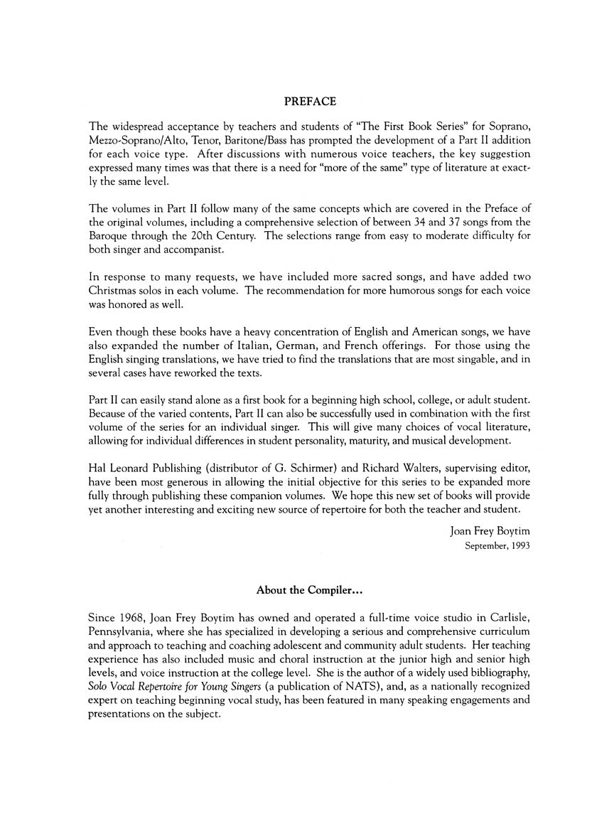 First Book of Soprano Solos, The - Part II