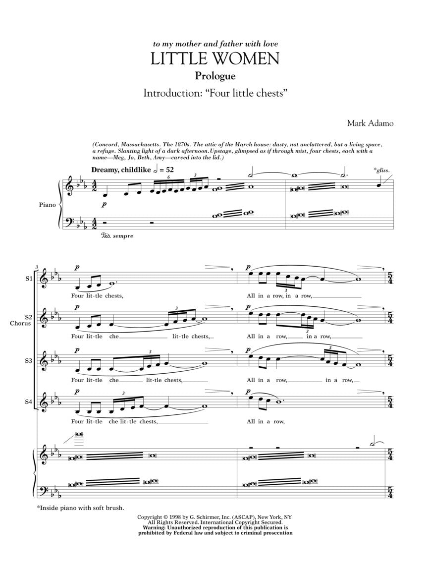 Adamo Little Women Vocal Score